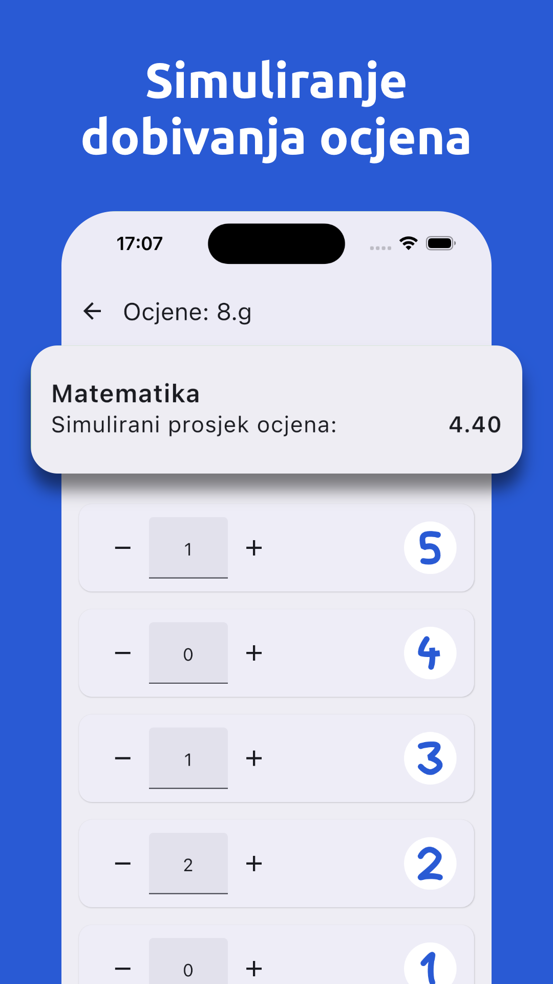 Simulator prosjeka ocjena